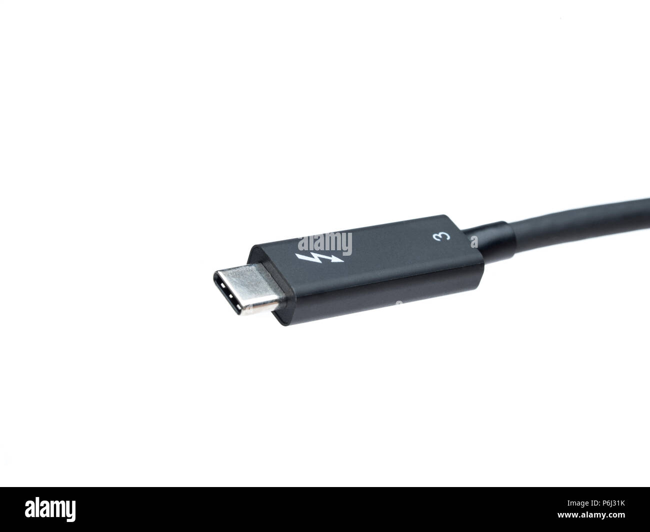 Thunderbolt 3 Kabel mit USB-C-Kabel für Datenübertragung mit hoher Geschwindigkeit Stockfoto