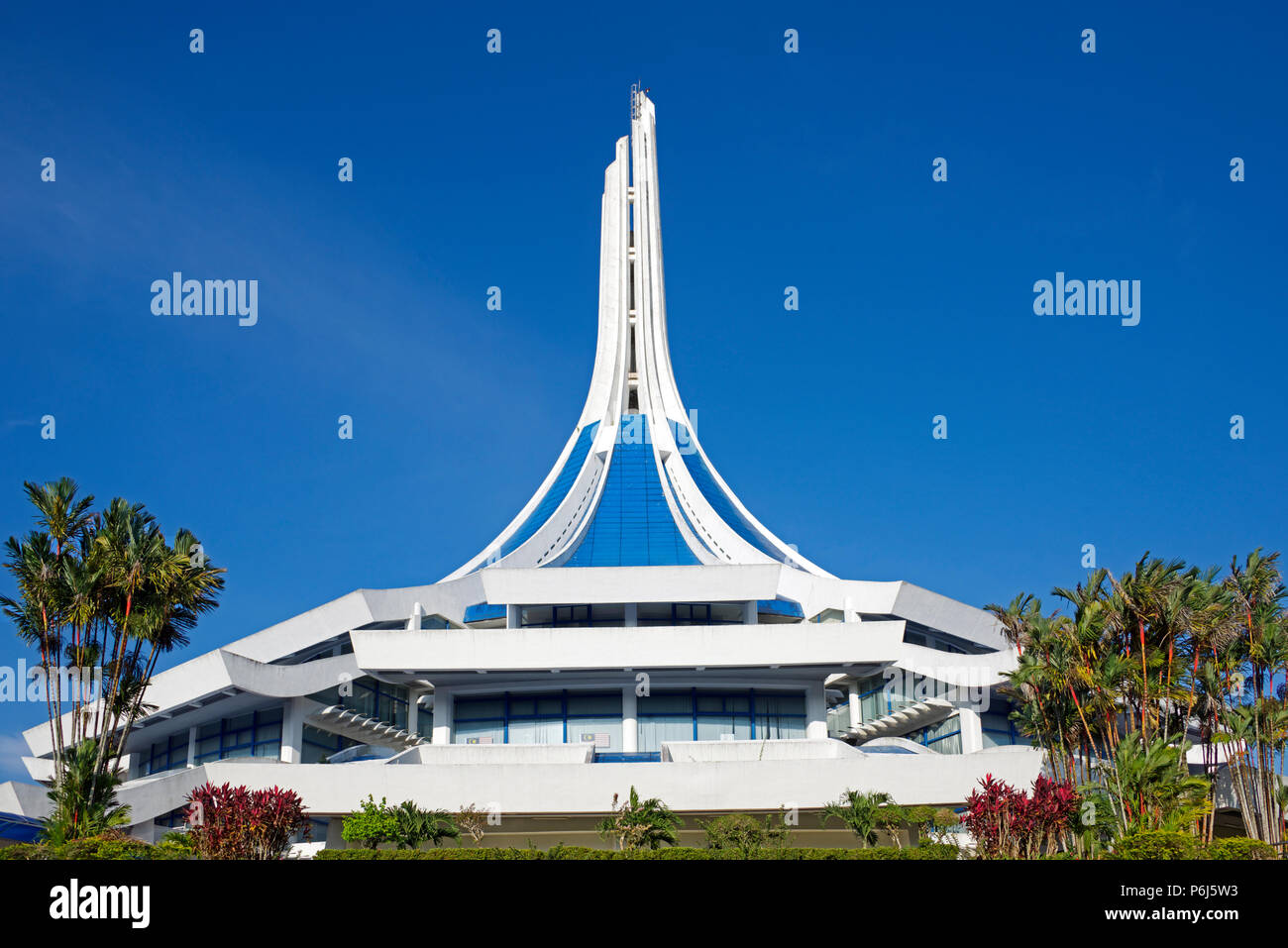 Das auffallend moderne Architektur South City Hall Kuching, Sarawak, Malaysia Stockfoto