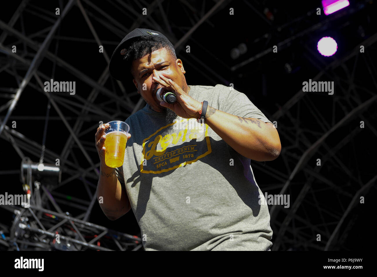 Glasgow, UK. 30 Jun, 2018. Fiesta X FALTEN Festival Glasgow Glasgow. Die Eröffnungs-Fiesta X FALTEN Festival im Kelvingrove Park, Glasgow. Abgebildet sind De La Soul auf der Hauptbühne am Samstag 30.Juni 2018 Bild © Andy Buchanan Credit: Andy Buchanan/Alamy Live News Credit: Andy Buchanan/Alamy leben Nachrichten Stockfoto