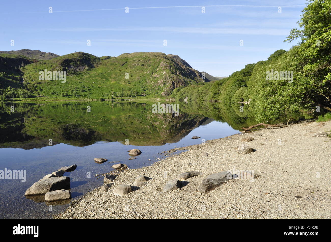 Llyn Dinas in der Nähe Beddgelert, Gwynedd, Nord-West Wales. Stockfoto