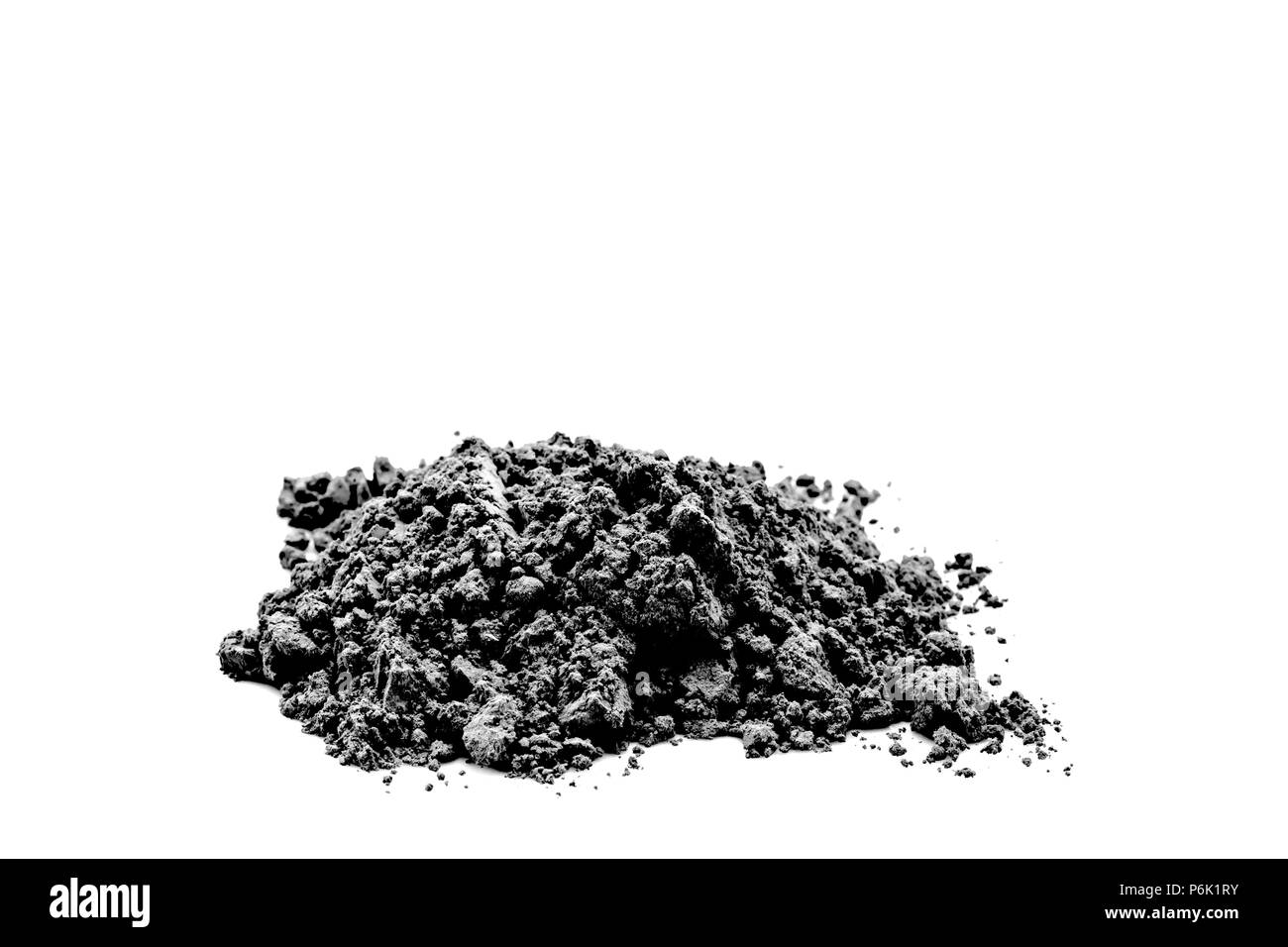 Kleine Haufen Pulver Farbe schwarz - Studio Light Stockfoto