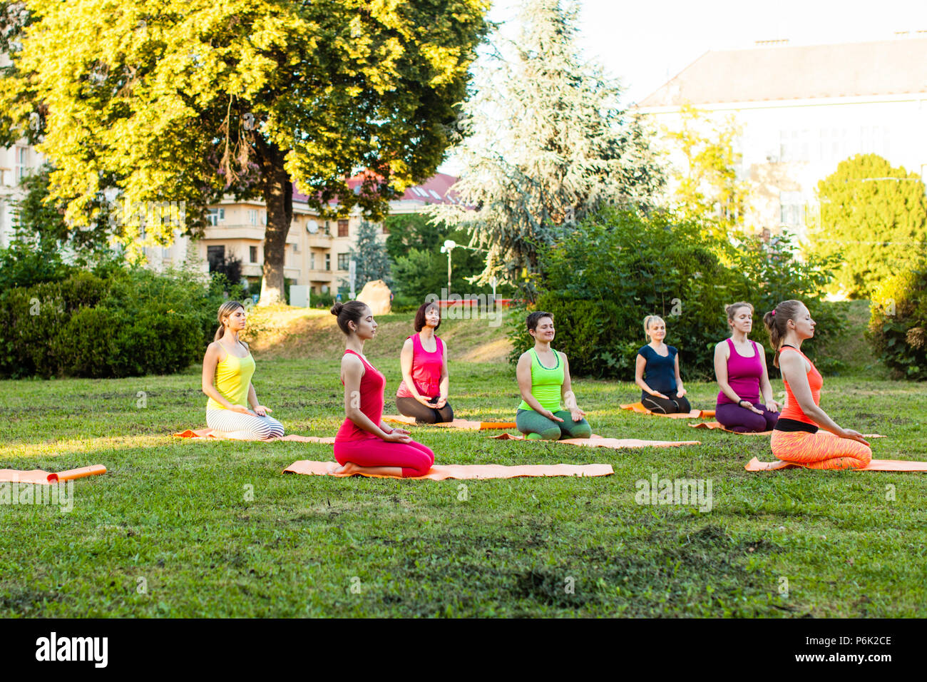 Frauen co-Training im Park Stockfoto