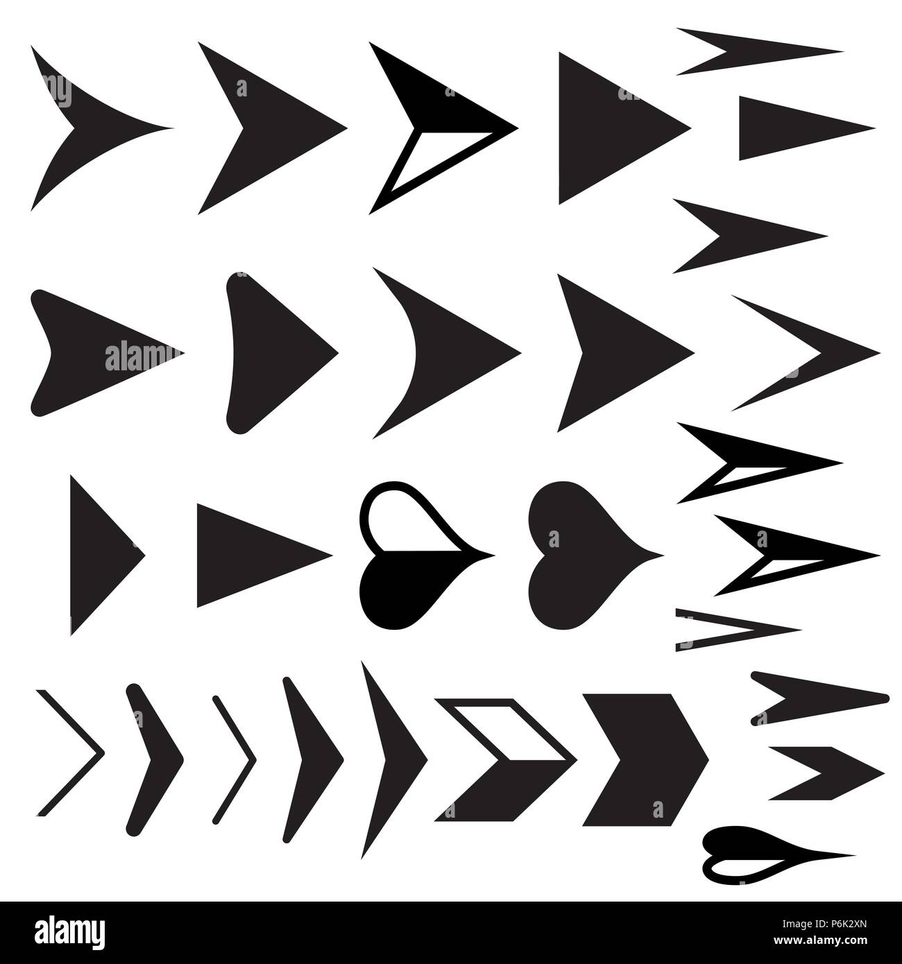 Pfeil Vector Icons. Satz von Schwarz vektor Pfeile. Pfeile vektor Sammlung. Vektor- und Abbildung Stock Vektor