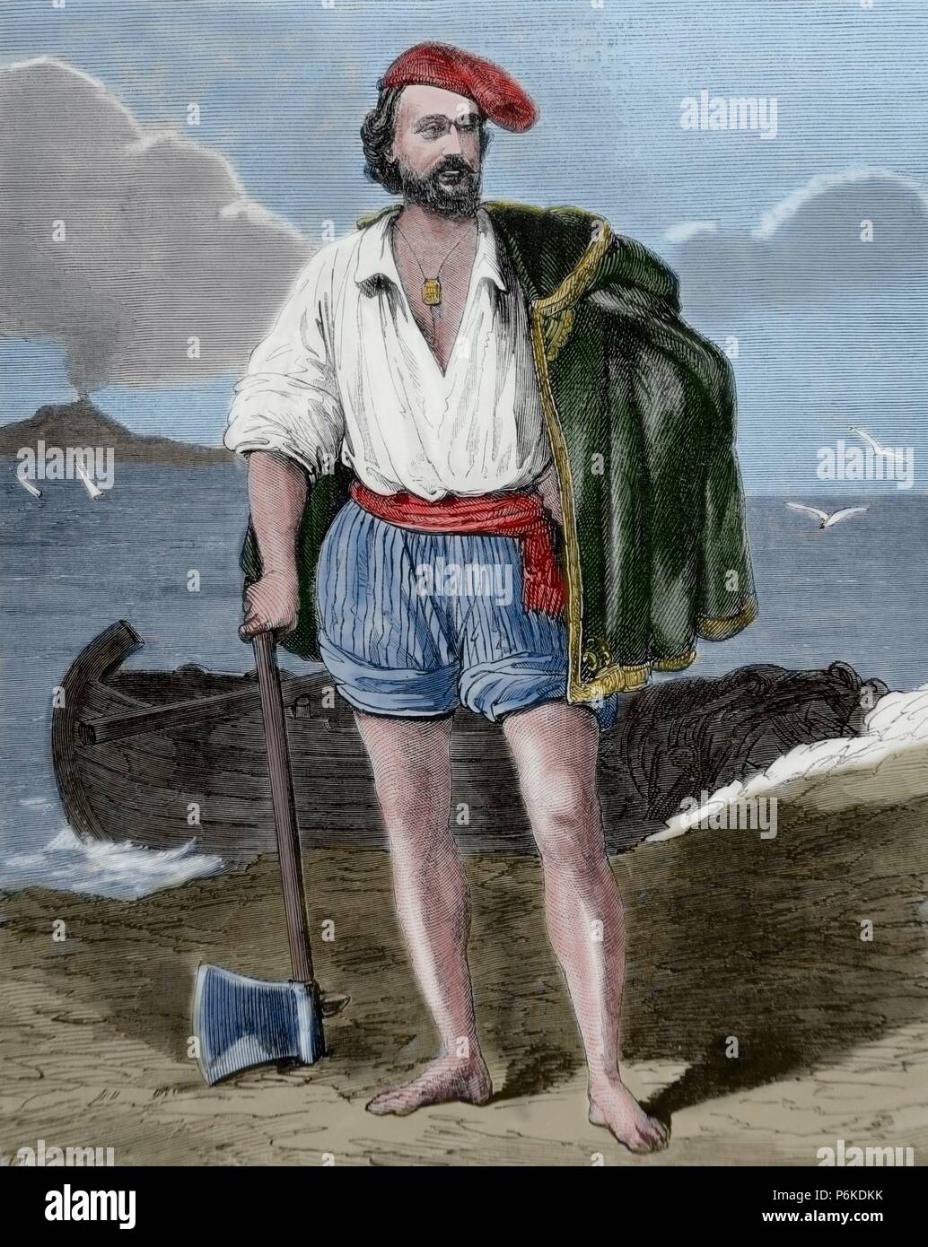 Masaniello (1622-1647). Italienische revolutionär. Kupferstich von Polhey. Farbige. Stockfoto