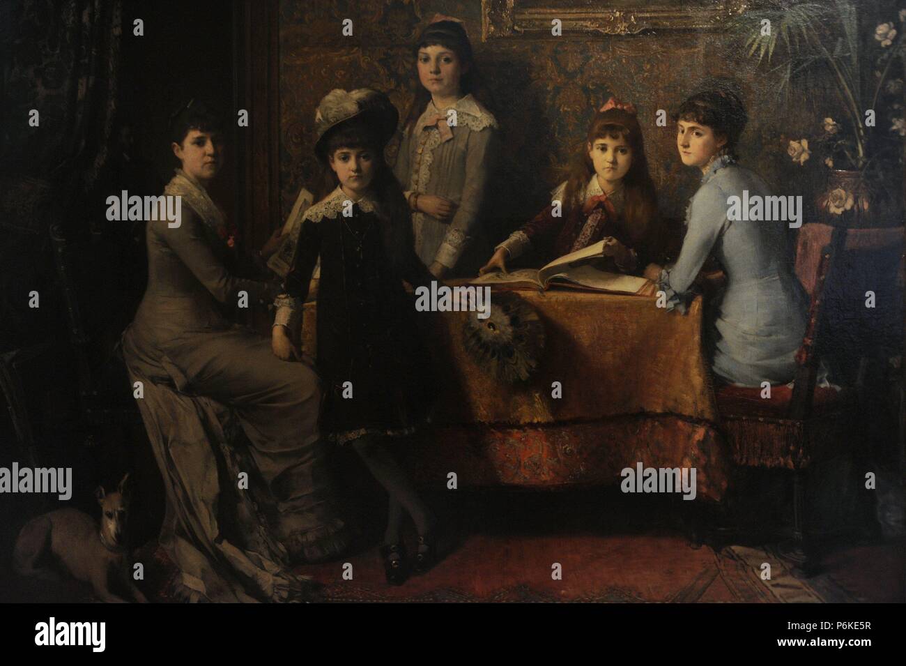 Franz Rumpler (1848-1922). Österreichischer Maler. Die Familie Sedelmayer, 1879. Nationalgalerie in Prag (Sternberg). Tschechische Republik. Stockfoto