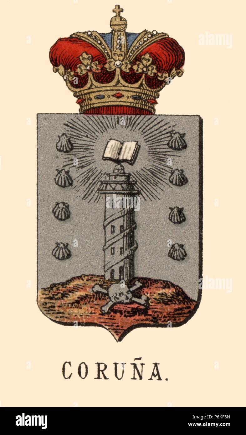 España. Heráldica. Escudo de Armas de la Provincia de La Coruña