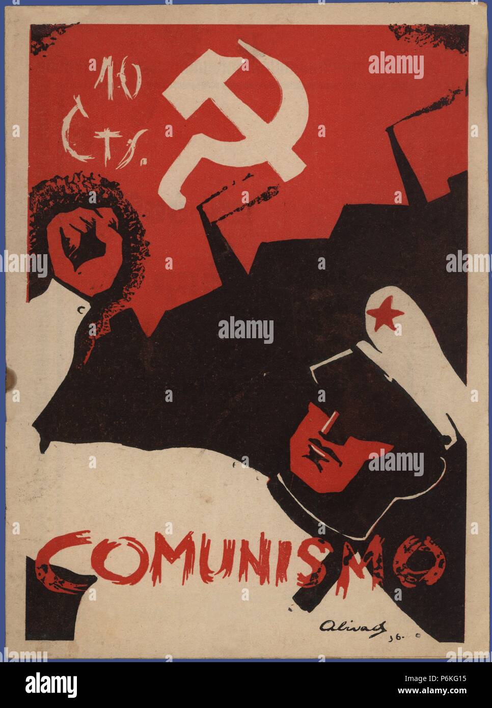 España. Guerra Civil. Portada del folleto de Propaganda Comunismo, editado por Acción Popular. Año 1936. Stockfoto