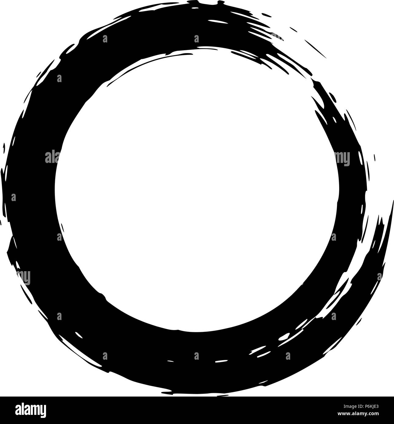Schwarze Striche in der Form eines Kreises. Design Element für Poster, Karten, Zeichen, Banner. Vektorbild Stock Vektor