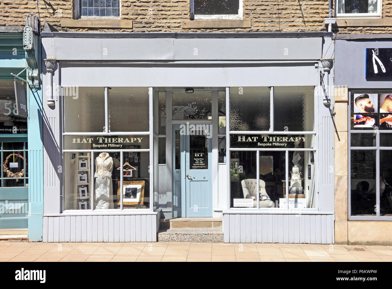 Hut Therapie, maßgeschneiderte milinery Shop, Hebden Bridge Stockfoto