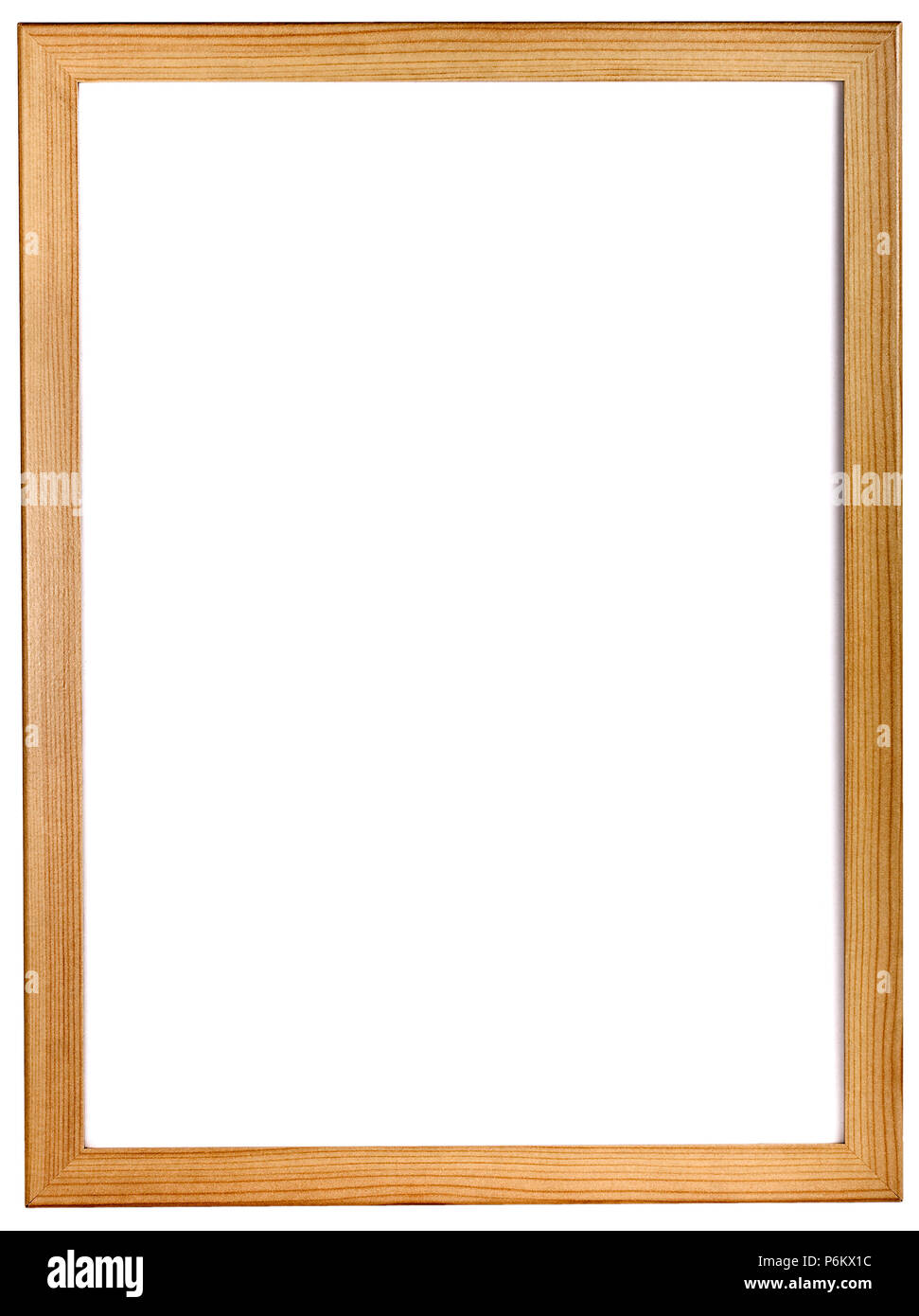 Leeres Whiteboard in Holz Rahmen isoliert Stockfoto
