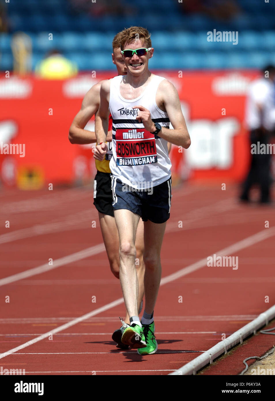 Großbritanniens Tom Bosworth in Aktion während der Männer 5000 m zu Fuß bei Tag zwei Der Muller britischen Leichtathletik Meisterschaften an Alexander Stadium, Birmingham. Stockfoto