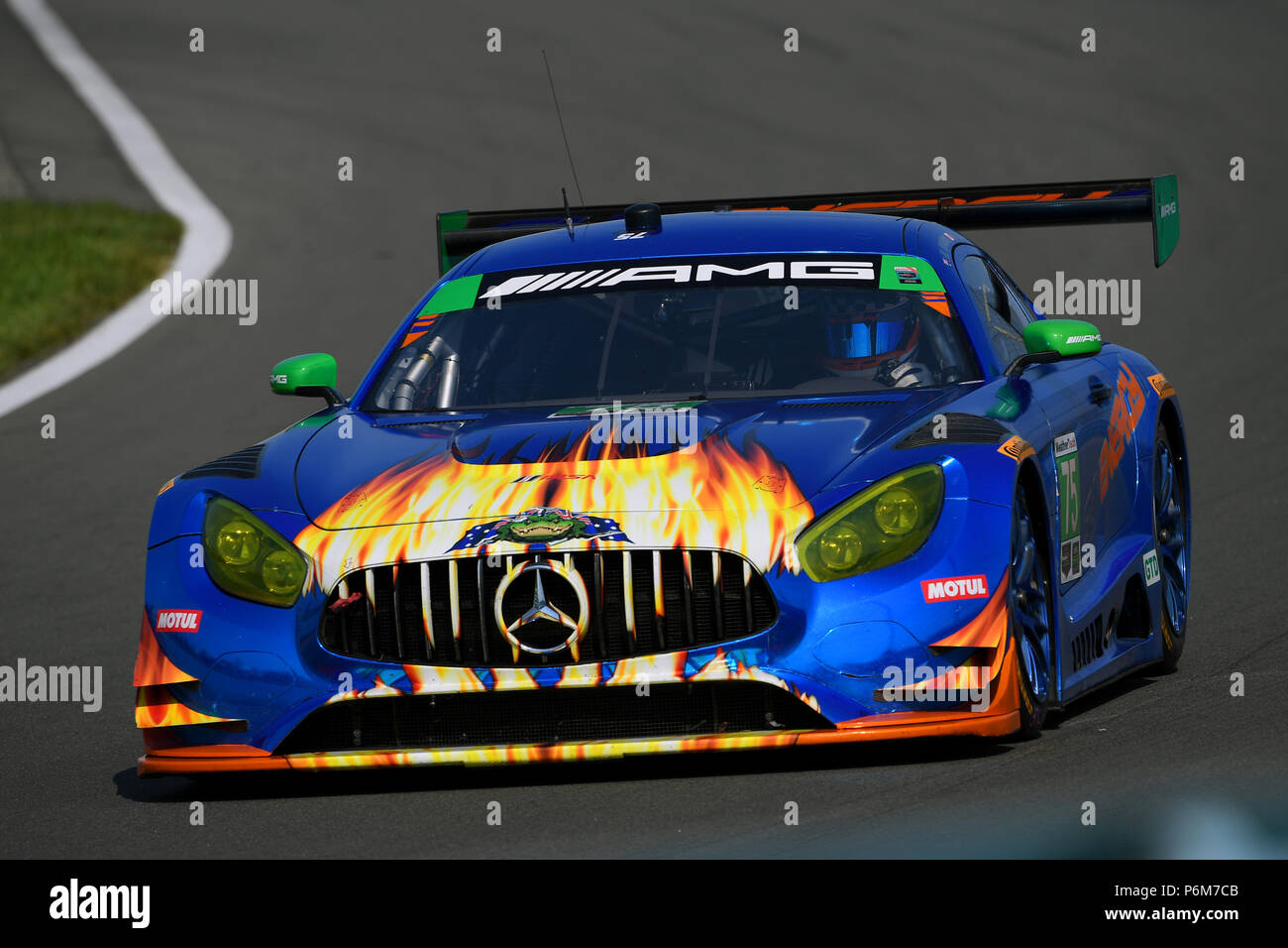 Juli 1 2018 Die 75 Sunenergy1 Racing Mercedes Amg Gt3 Angetrieben Von Kenny Habul Von Australien Thomas Jaeger Von Deutschland Und Mikael Grenier Der Kanada Wahrend Sechs Der Imsa Weathertech Sportwagen Der Meisterschaft