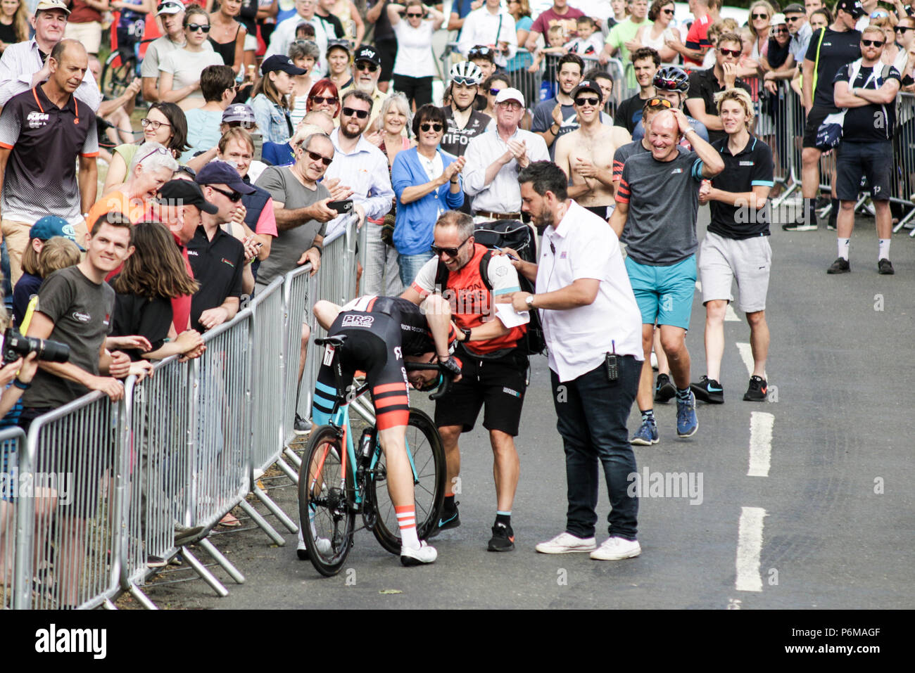 Northumberland, Großbritannien. 1 Jul, 2018. Connor Swift von Madison Genesis benötigt Gold und ist National Champion in der Elite mens Rennen Credit: Dan Cooke Credit: Dan Cooke/Alamy Leben Nachrichten gekrönt Stockfoto