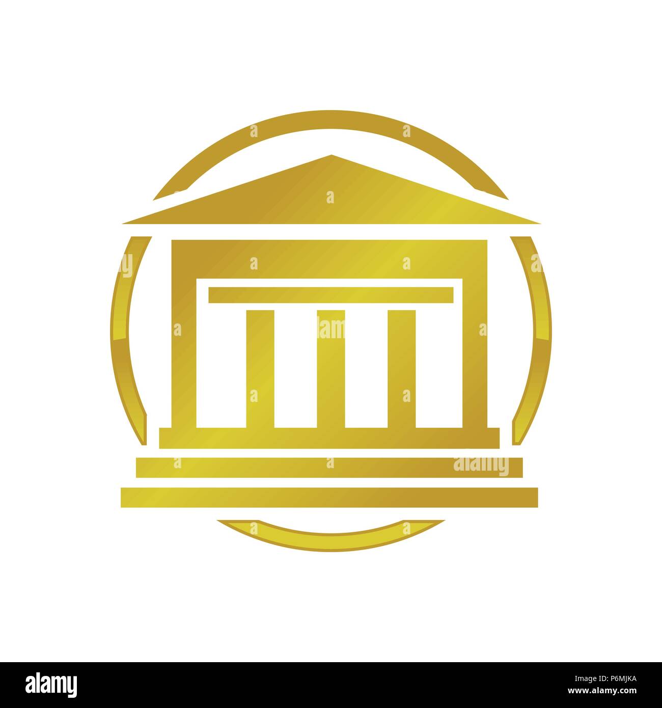 Golden Institut Gebäude Vektor Symbol Grafik Logo Design Stock Vektor