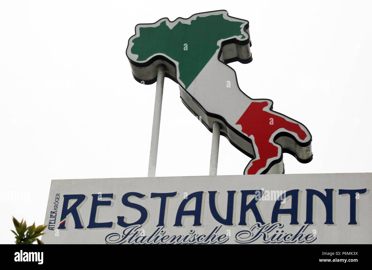 Warnemünde, Symbol Foto, Italienisches Restaurant Stockfoto
