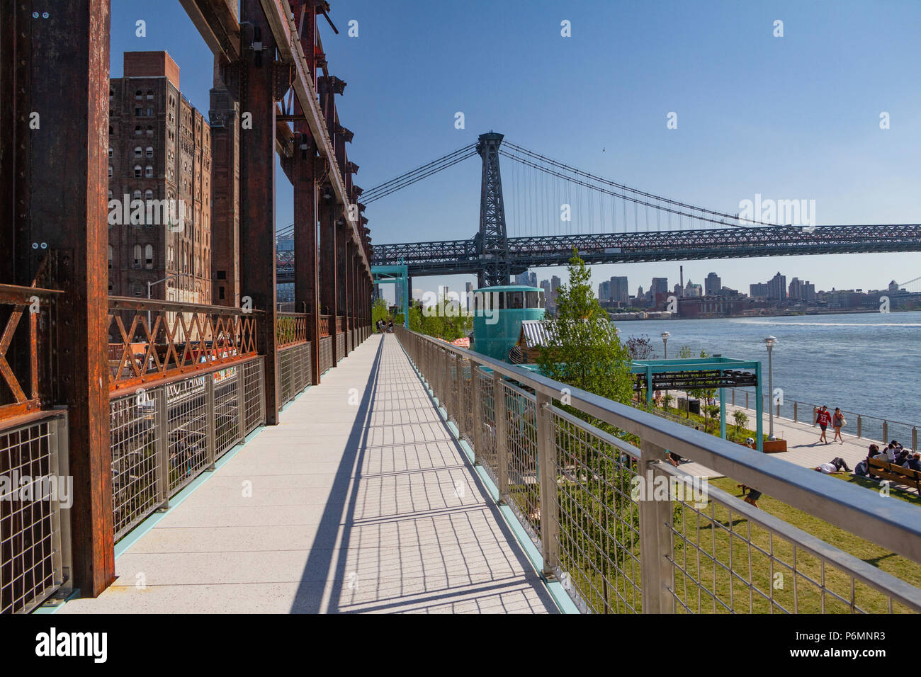 Domino Park ist ein 6-Hektar großen öffentlichen Park in der Nähe von Williamsburg in Brooklyn, New York City. Stockfoto