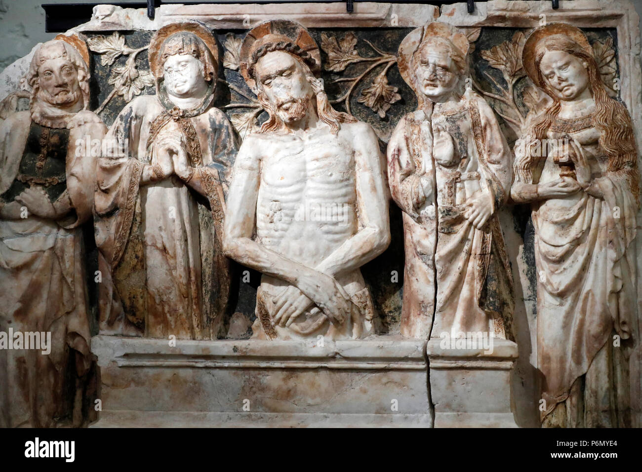 Kathedrale der Himmelfahrt Mariens und der hl. Johannes der Täufer. Nachdenklich, Christus. 15. Jahrhundert. Aosta. Italien. Stockfoto