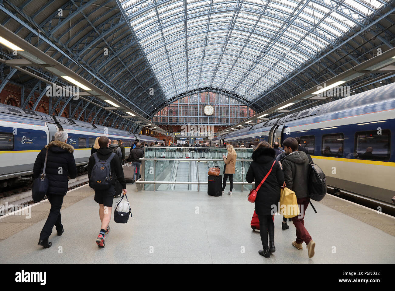 Eurostar Terminal am St. Pancras Station, London, England Stockfoto