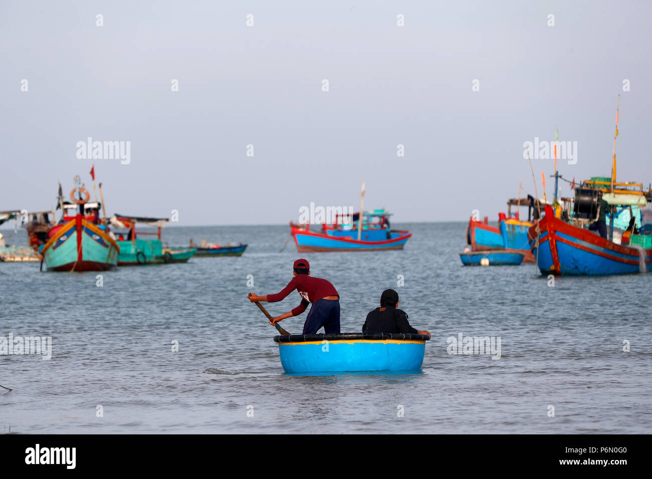 Hängen Dua Bay, Fischerboote. Vung Tau. Vietnam. Stockfoto