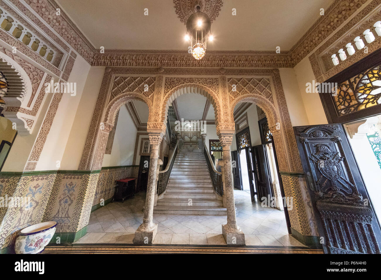 Innenansicht des Palacio de Valle, Valle's Palace, Punta Gorda, Cienfuegos, Kuba. Stockfoto