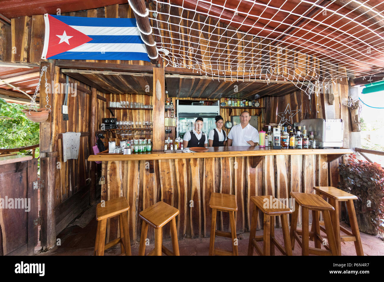 Eigenes Restaurant in Cayo Largo, Kuba Stockfoto