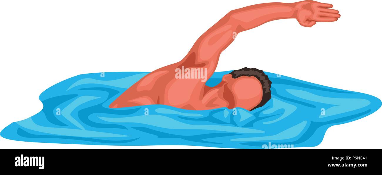 Schwimmen im Wasser Stock Vektor