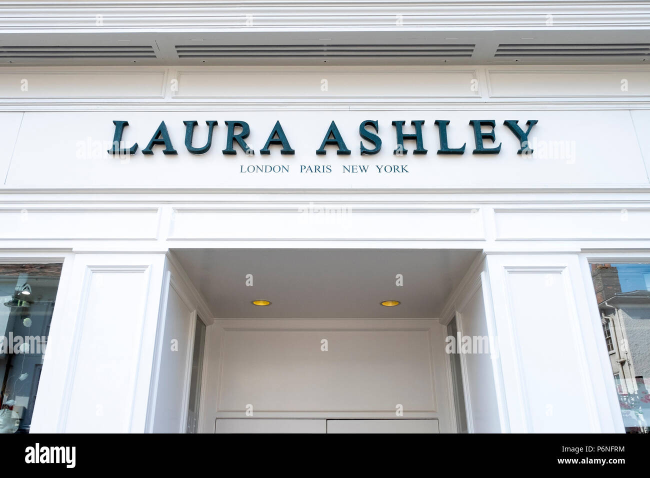 Laura Ashley anmelden Name und Logo Stockfoto