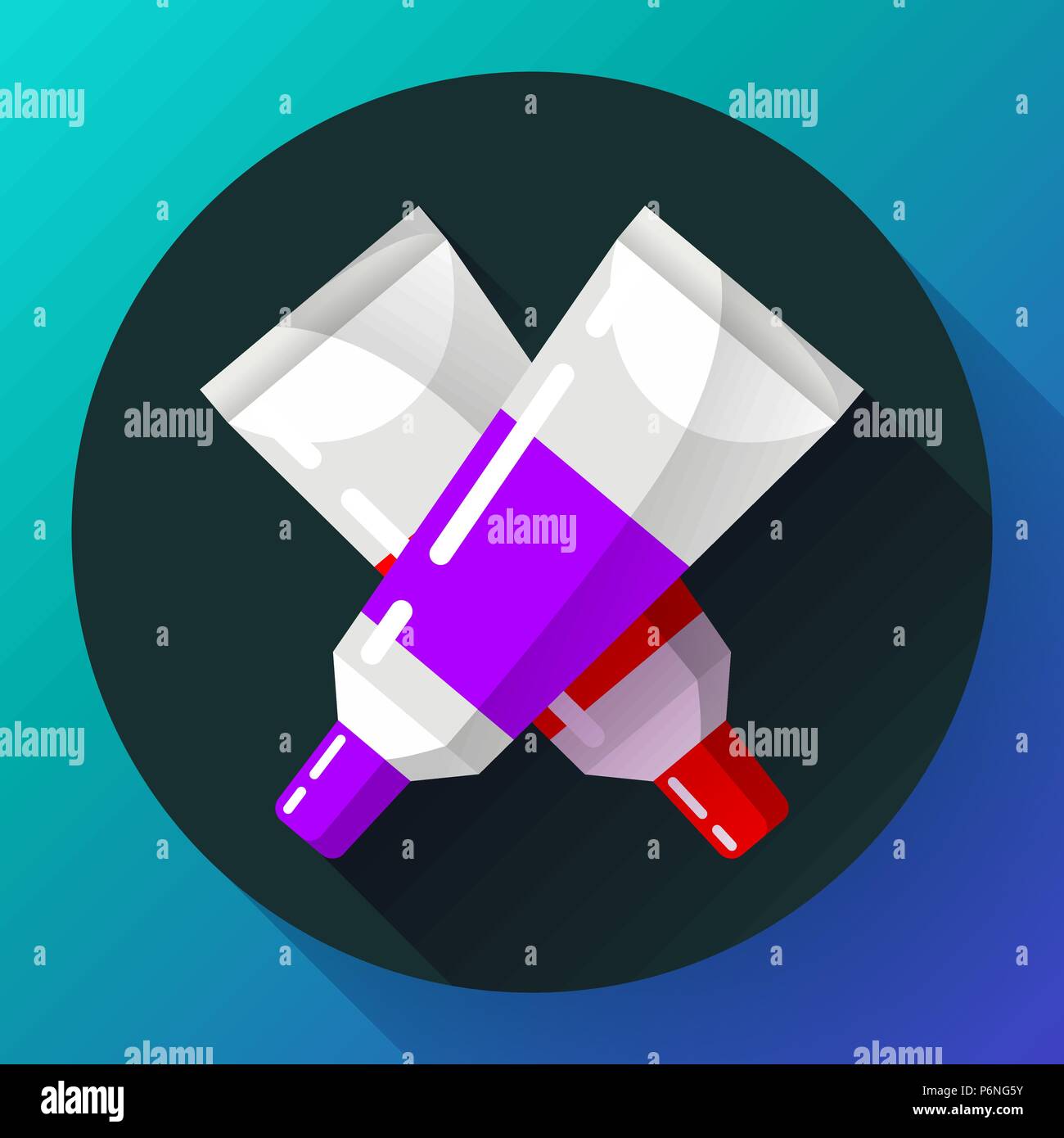 Zwei bunte Vector paint Rohre Symbol. Stock Vektor