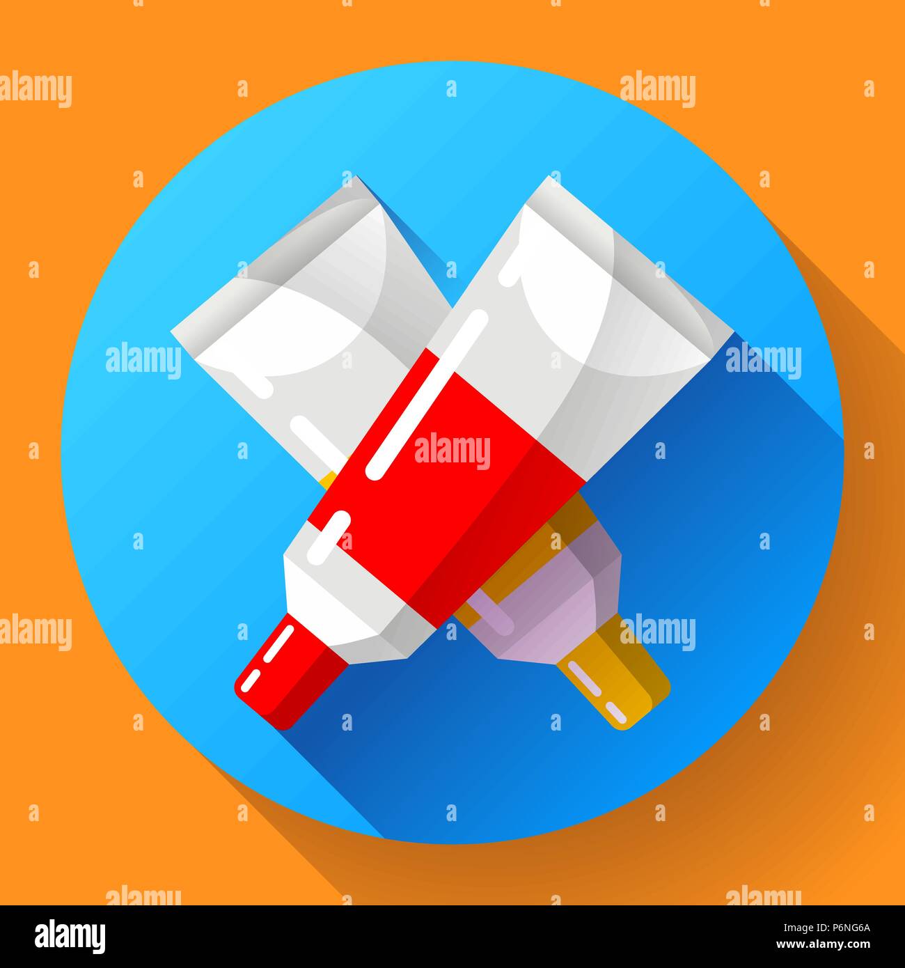 Zwei bunte Vector paint Rohre Symbol. Stock Vektor