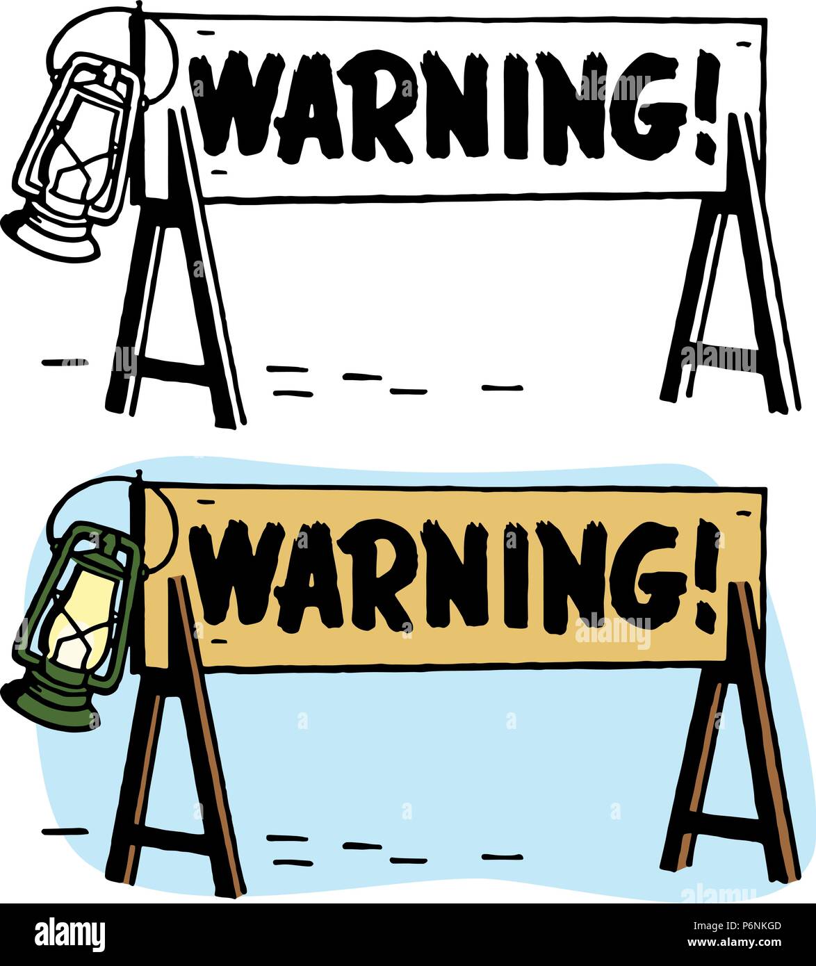 Ein entsprechendes Warnschild, warnt vor der Gefahr einer drohenden Gefahr. Stock Vektor