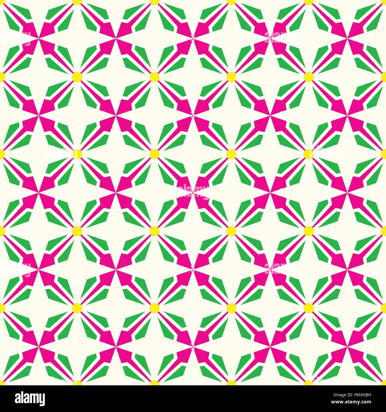Rosa und grün abstrakten Pfeil und Kreis in Rechteck nahtlose Muster. Modernen Muster für Grafik- bzw. abstrakt Design. Stock Vektor