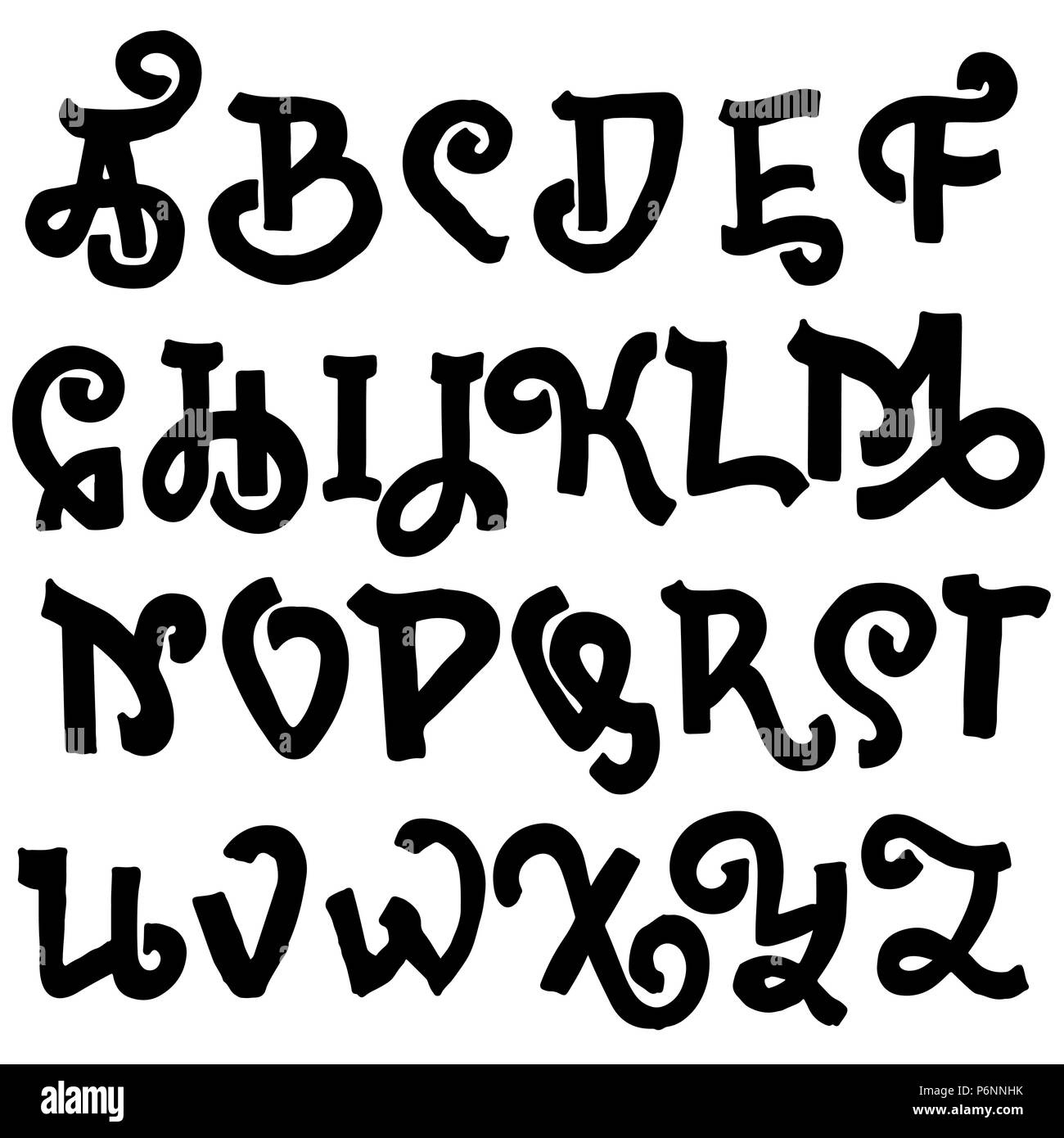 Vintage Buchstaben. Dekorative Schriftbild. Im alten Stil vector Font. Stock Vektor
