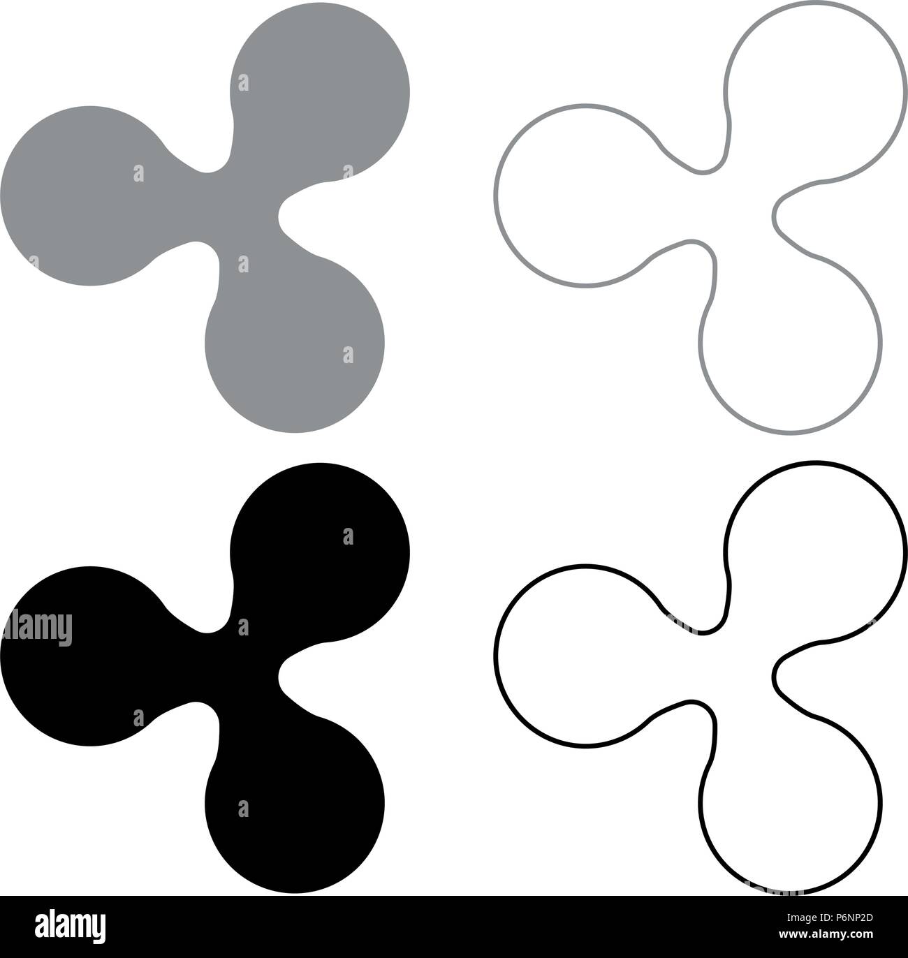Welligkeit Icon Set Grau Schwarz Farbe ich Flat Style simple Image Stock Vektor