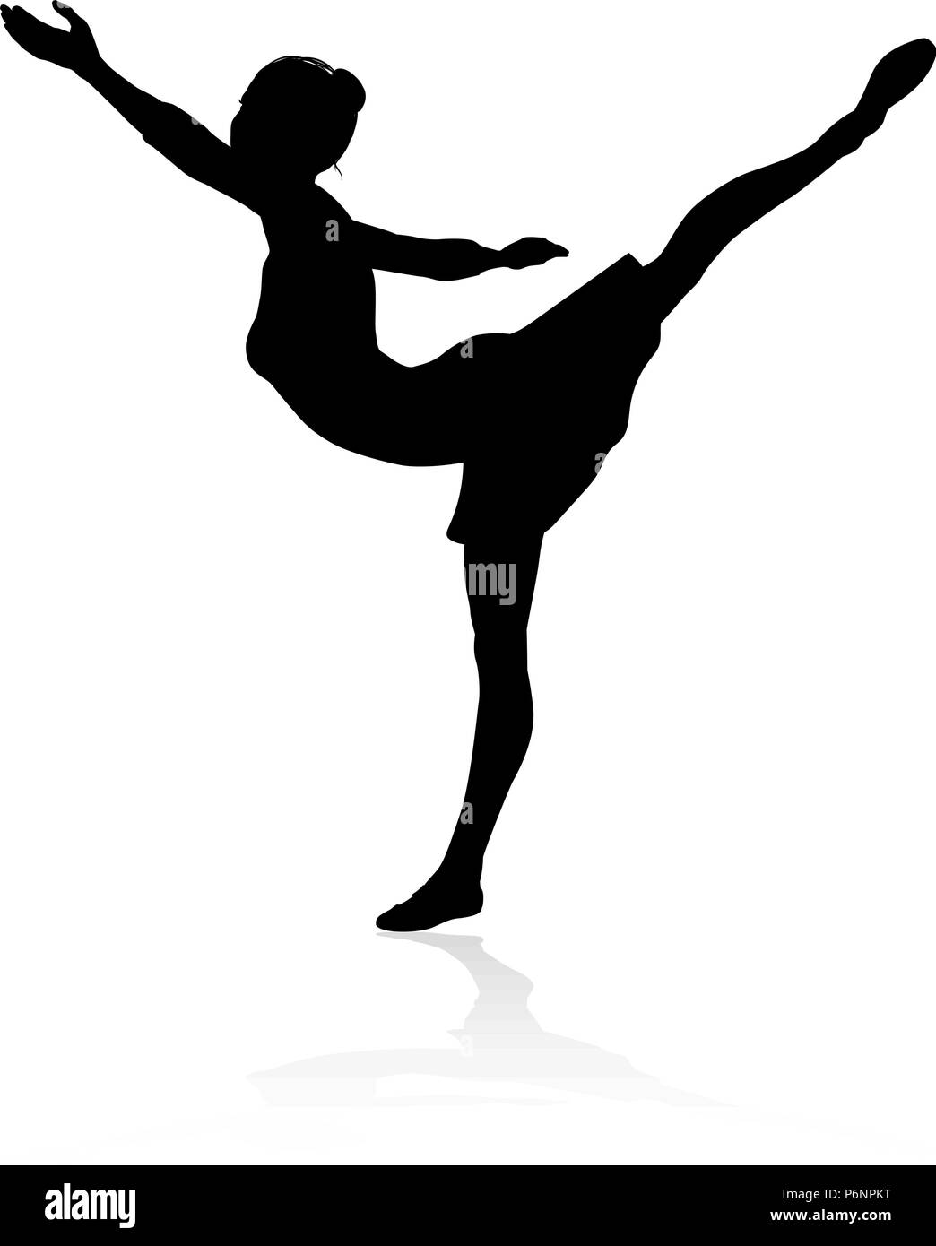 Ballett tanzen Silhouette Stock Vektor