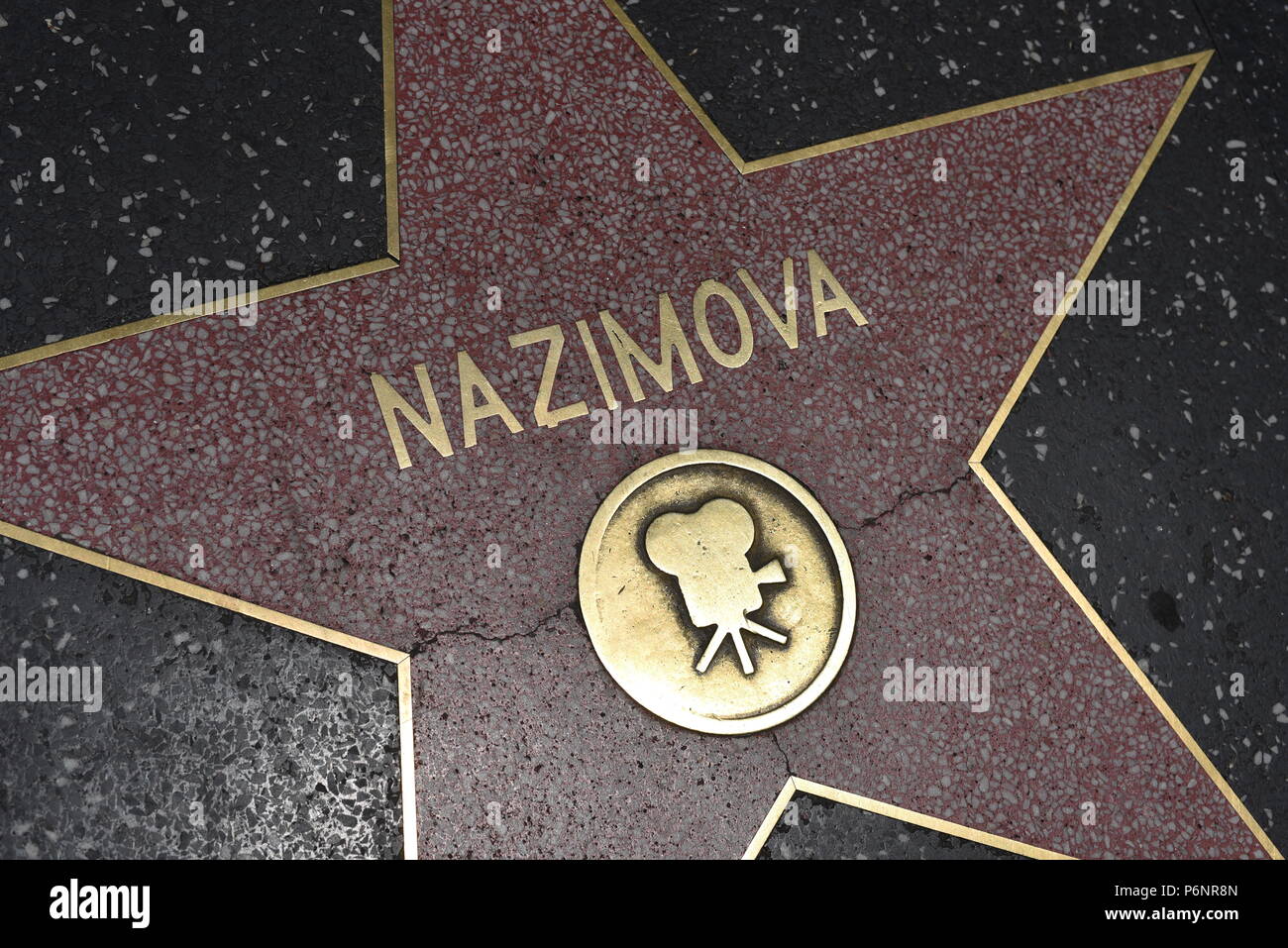 HOLLYWOOD, CA - 29. Juni: nazimova Stern auf dem Hollywood Walk of Fame in Hollywood, Kalifornien am 29. Juni 2018. Stockfoto