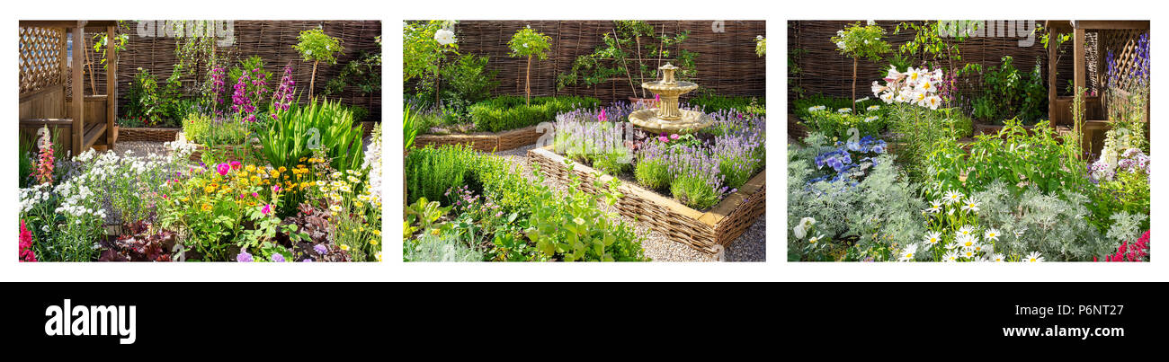 Romeo & Julia's Garden in das "Auge von York', 2018, York, Großbritannien Stockfoto