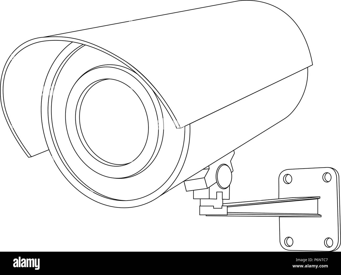 CCTV-Kamera. Überblick Vector Illustration auf weißem Hintergrund Stock Vektor
