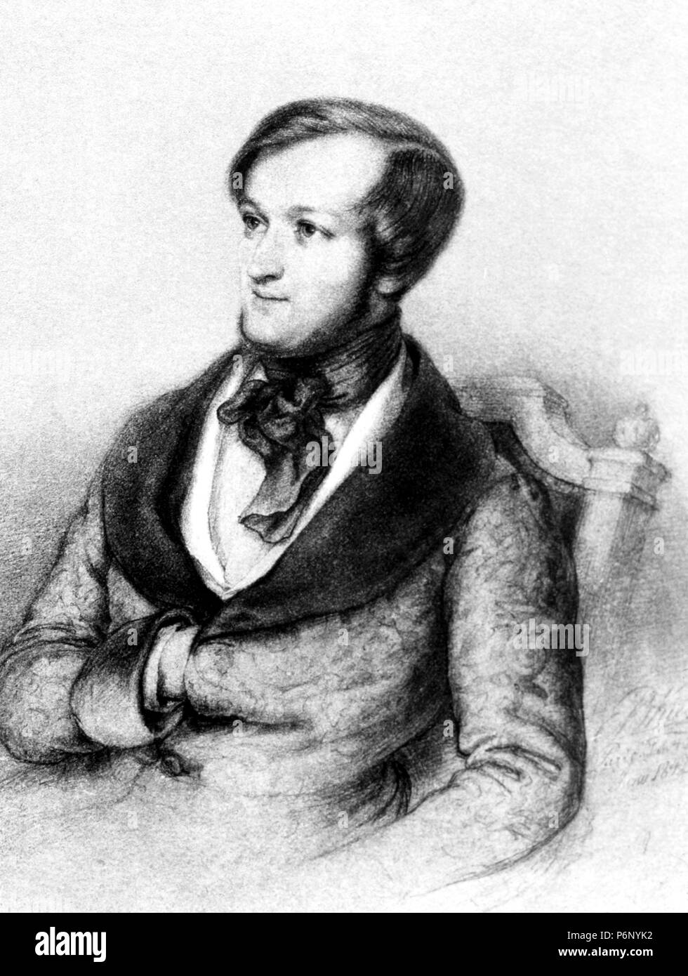 Richard Wagner im Jahre 1842 (aus einem Portrait von E.Kietz). Stockfoto