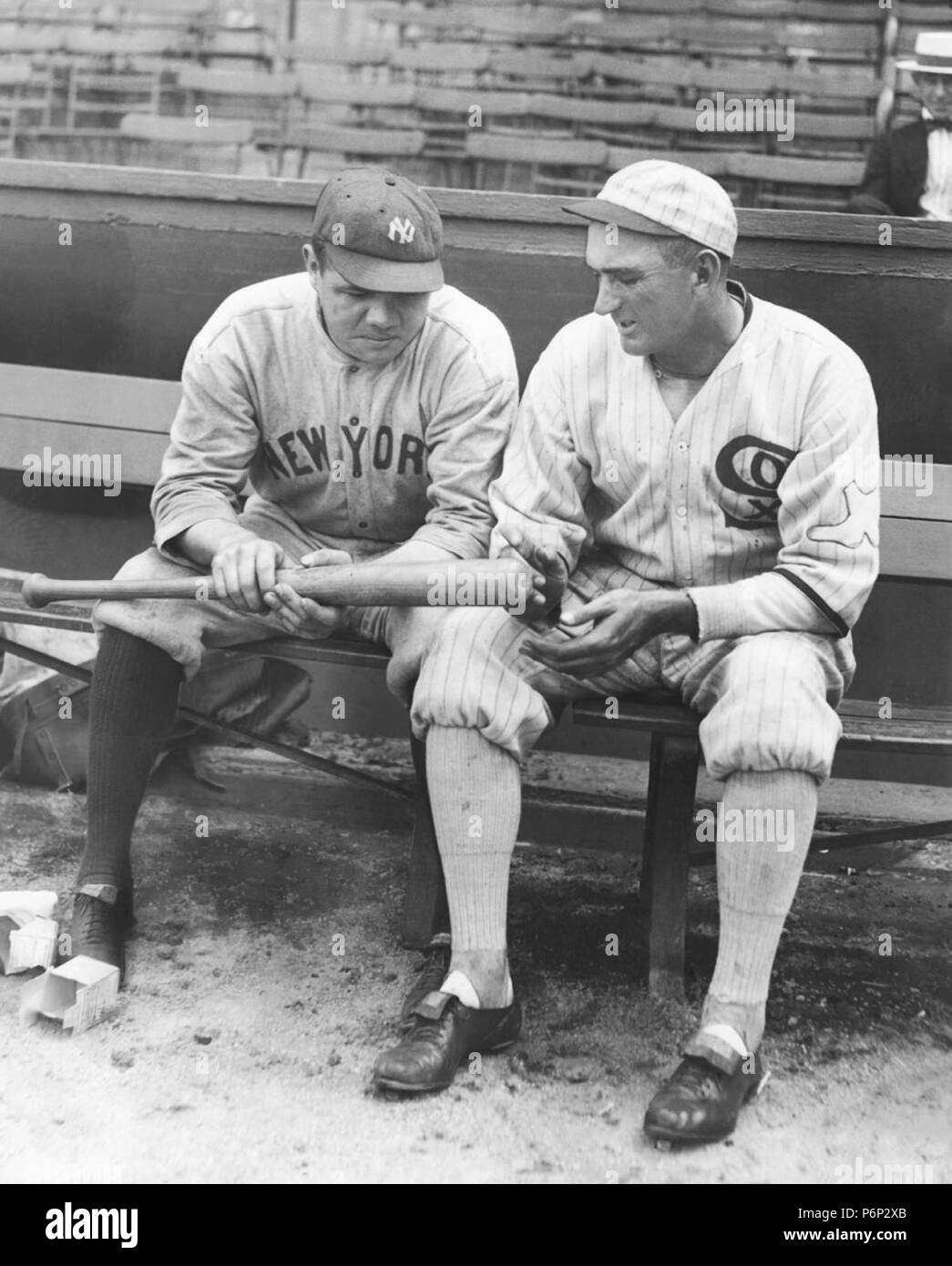 1920 Babe Ruth und Shoeless Joe. Stockfoto