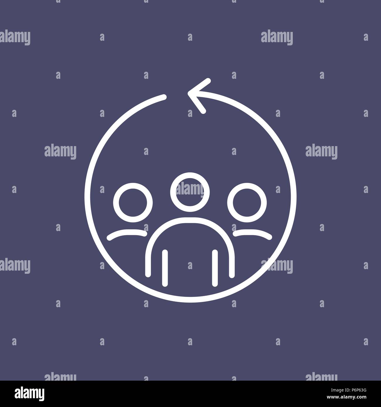 Teamwork Geschäftsleute Symbol einfache Linie flache Abbildung. Stock Vektor