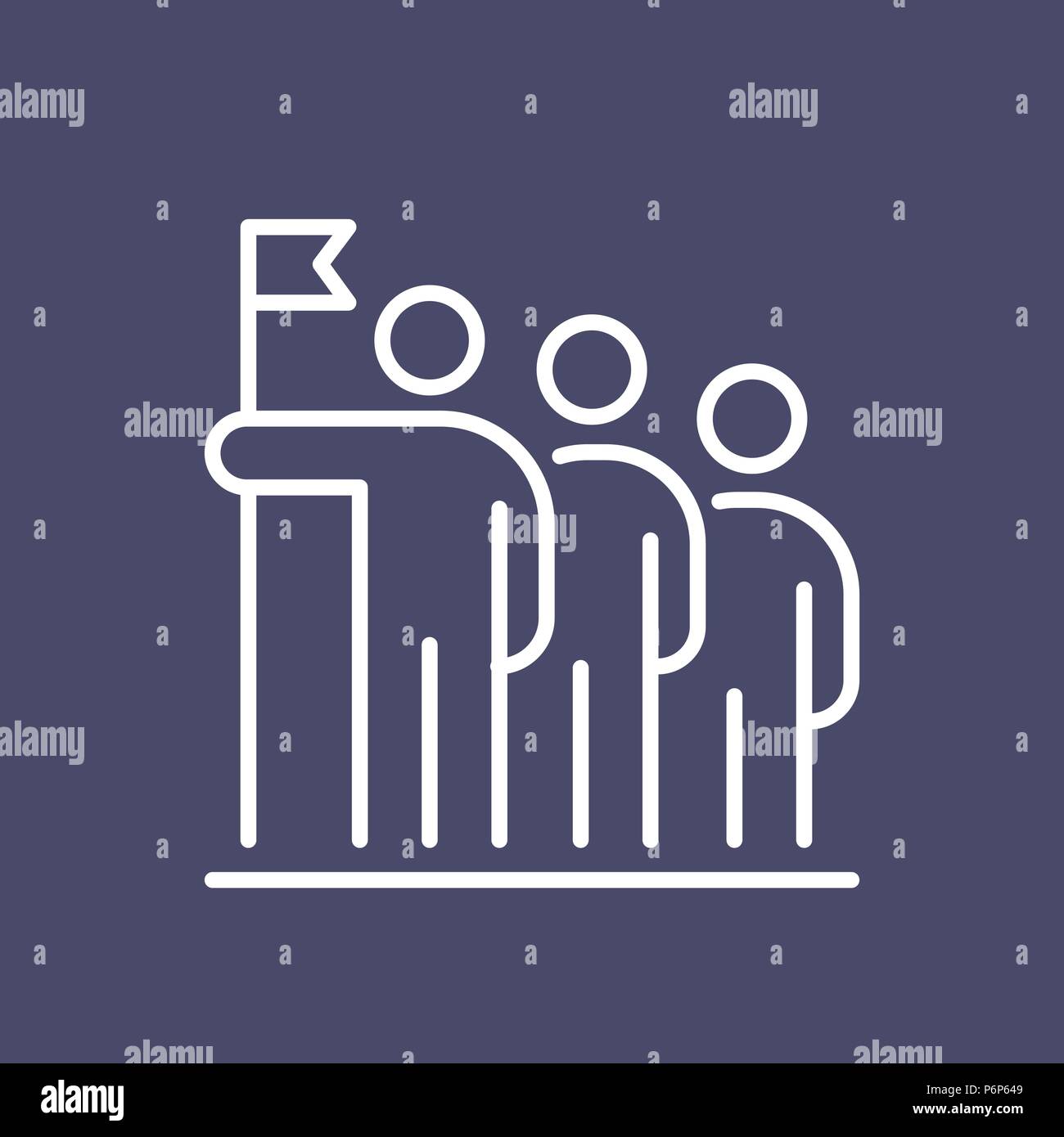 Teamwork Geschäftsleute Symbol einfache Linie flache Abbildung. Stock Vektor