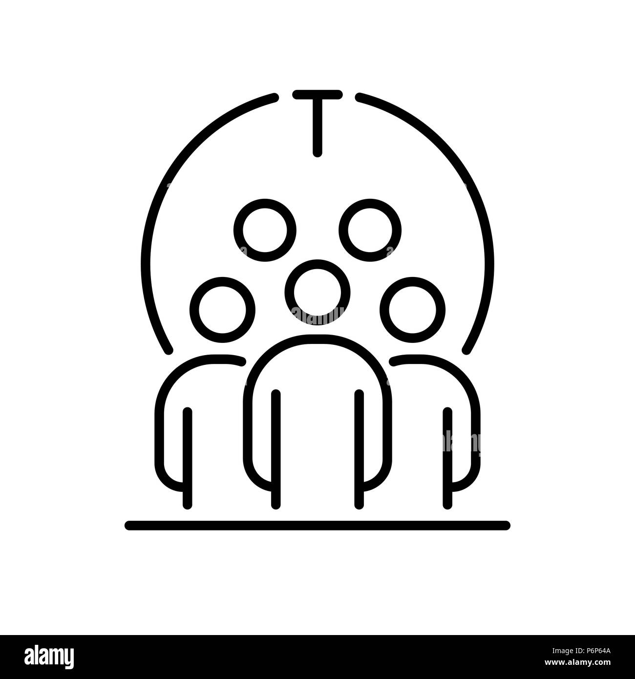 Teamwork Geschäftsleute Symbol einfache Linie flache Abbildung. Stock Vektor