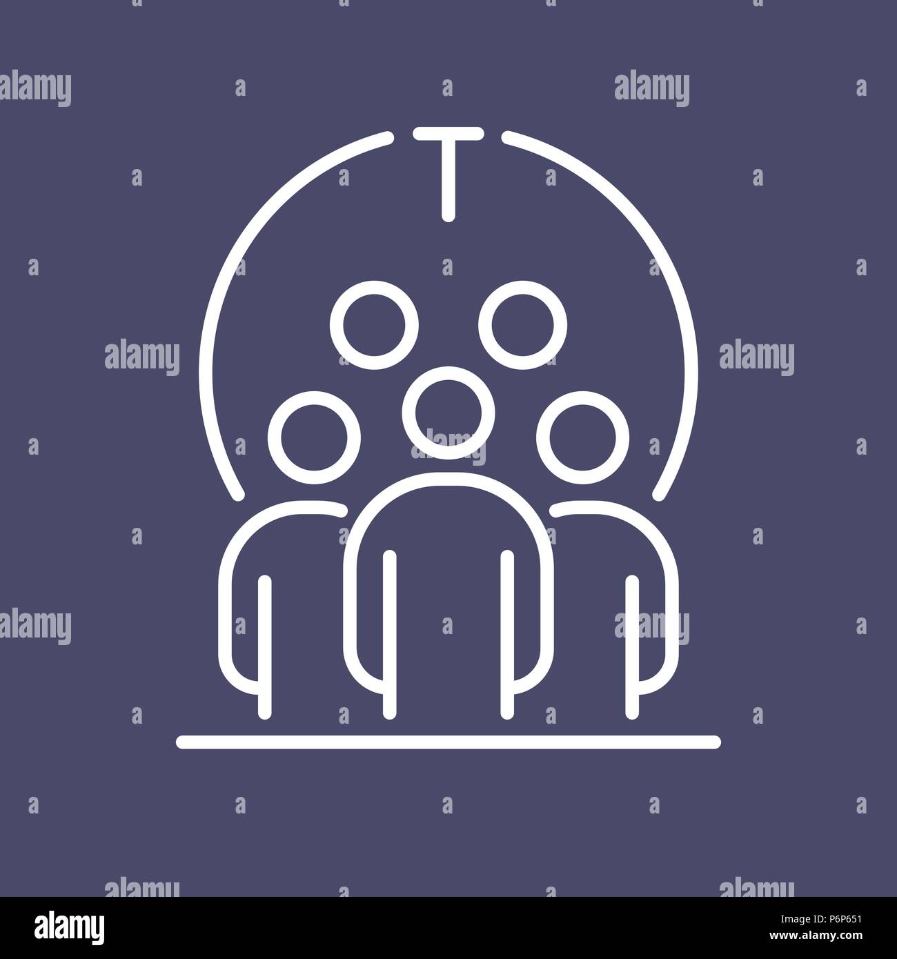 Teamwork Geschäftsleute Symbol einfache Linie flache Abbildung. Stock Vektor