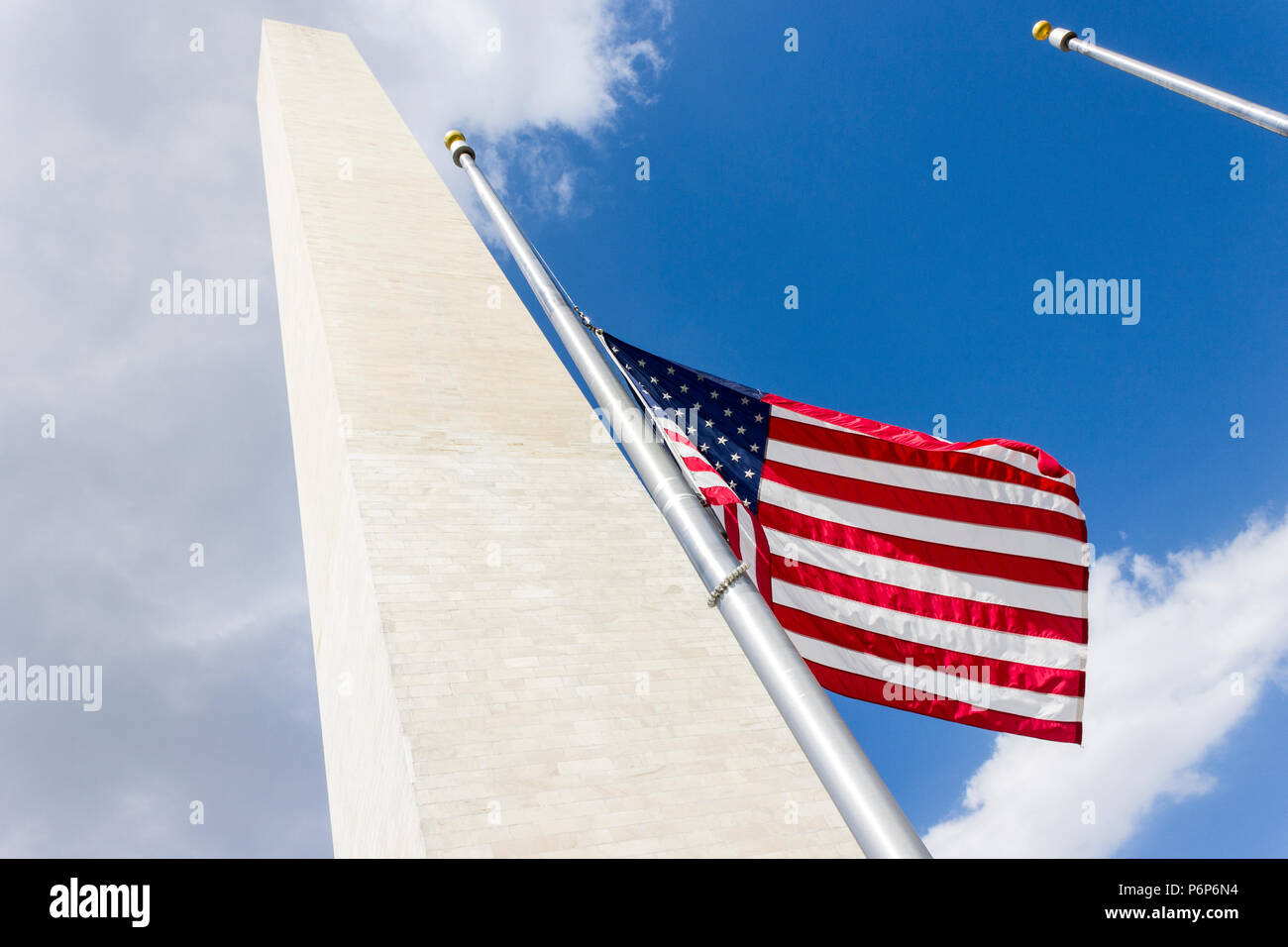 Washington, D.C., das Washington Monument, ein Obelisk auf der National Mall gebaut, George Washington, erster Präsident der Vereinigten Staaten zu gedenken. Stockfoto