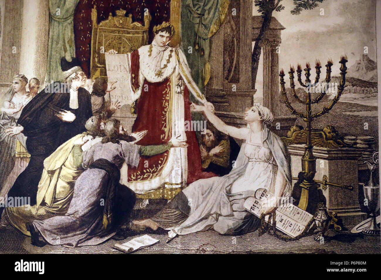 Das Jüdische Museum der Schweiz. Basel. RŽtablissement du culte des IsraŽlites par NapolŽon, le 30 Mai 1806. Stockfoto