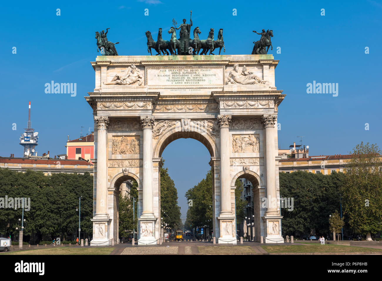 Arco della Pace (Arch), Mailand, Italien. Stockfoto