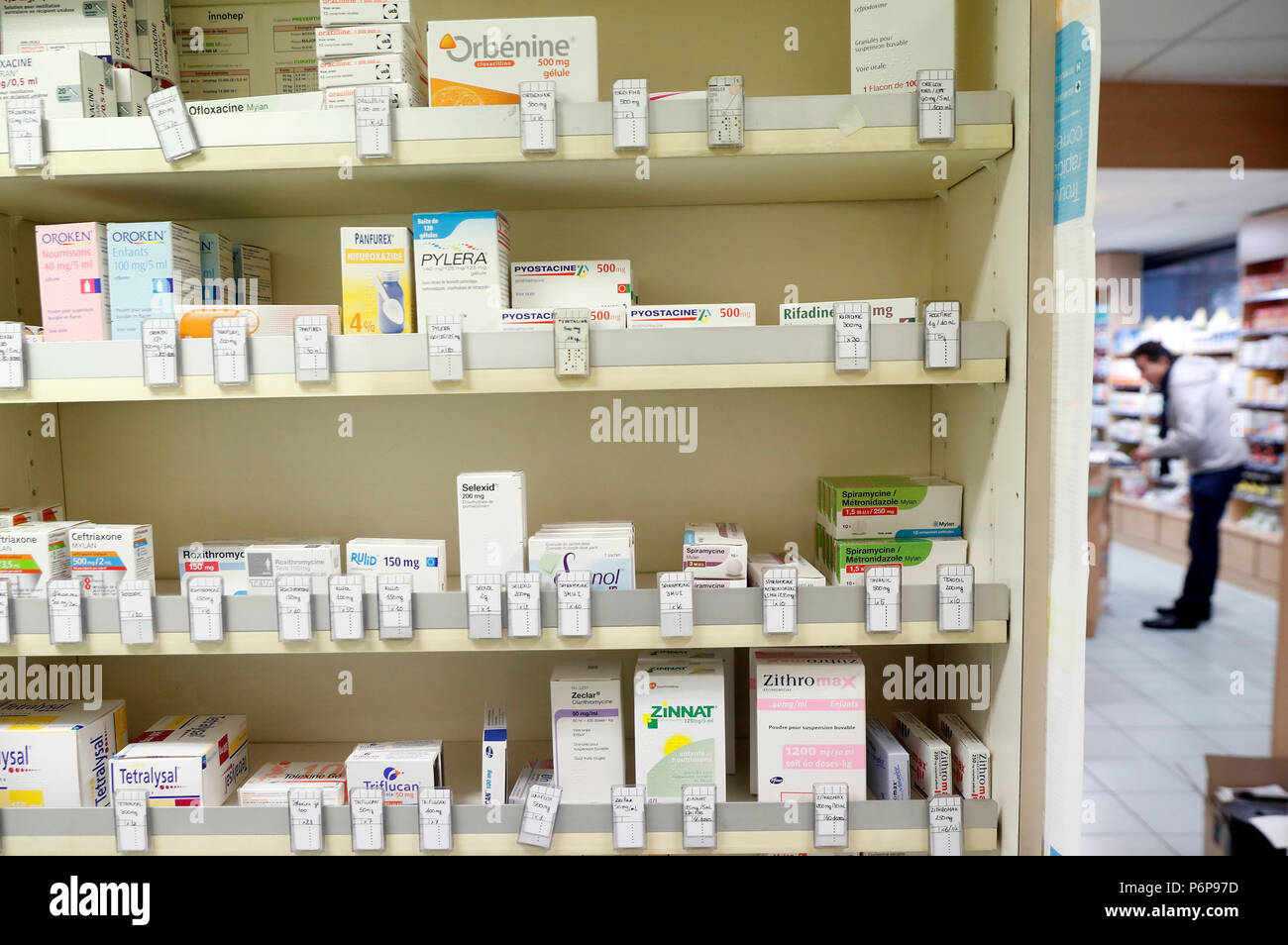 Apotheke. Medizin in Regalen. Frankreich. Stockfoto