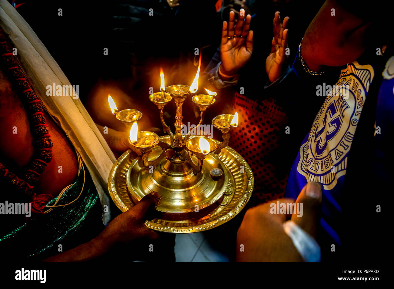 Diwali Feier an der Pariser Ganesh Tempel, Frankreich. Stockfoto