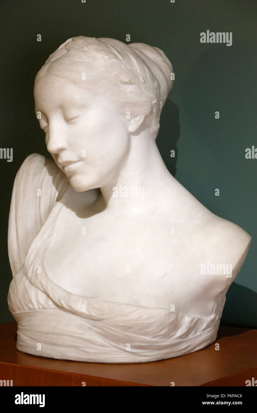 Petit Palais Museum, Paris, Frankreich. Albert BartholomŽ, Buste de Femme (Büste einer Frau), Marmor, von der Herrlichkeit des Denkmals zu Jean-Jacques Rousse Stockfoto