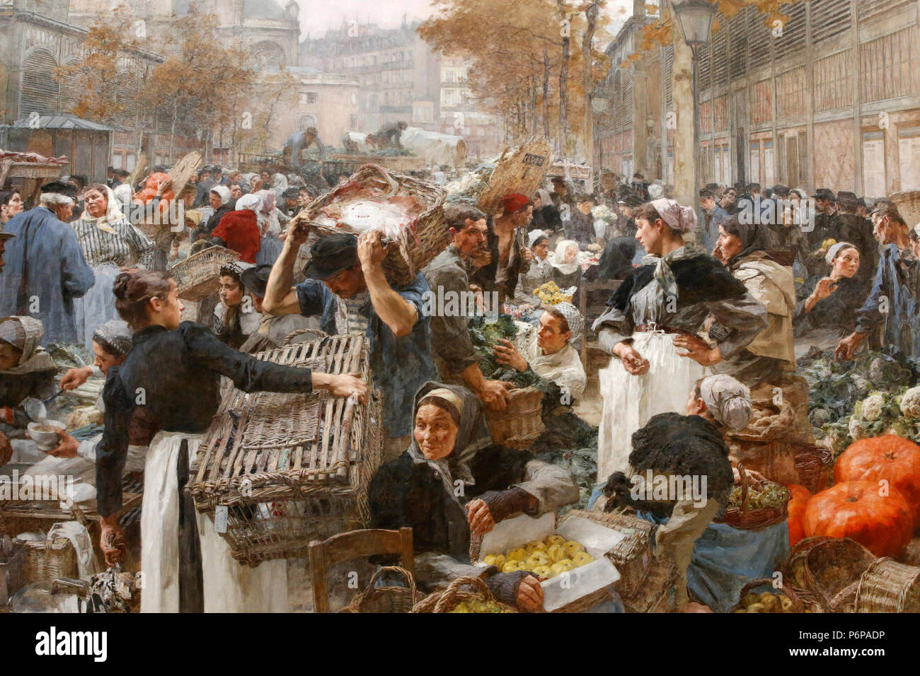 Petit Palais Museum, Paris, Frankreich. Leon Lhermite, Les Halles (Großhandel), 1895, Öl auf Leinwand. Detail. Stockfoto